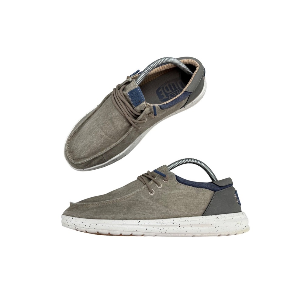 Hey Dude Paul Shoes Washed Doeskin Tan Multi Loafer Slip On Boat Shoes Size 8